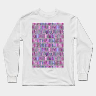 Messy Watercolor Stripes in Pink and Purple Long Sleeve T-Shirt